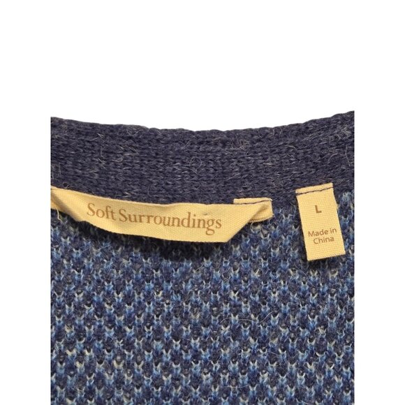 Soft Surroundings Womens Large Duster Cardigan Sweater Blue Open Front Casual - Picture 5 of 6